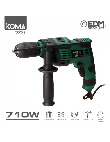 Taladro percutor 710w 29x20cm koma tools